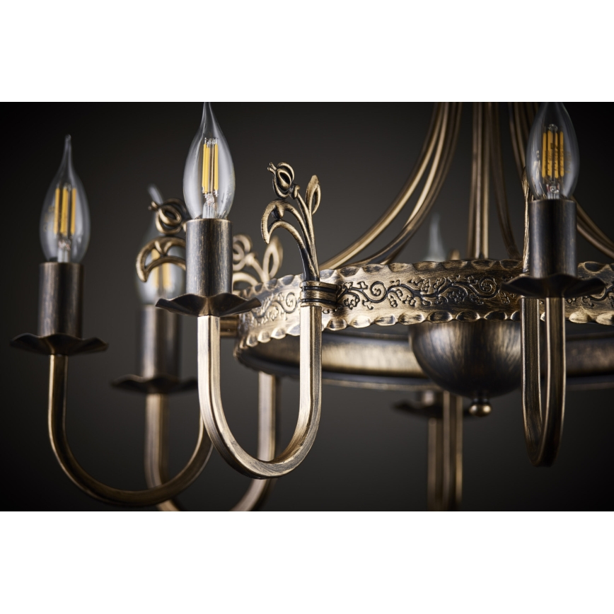 Jupiter 225 - KO 8 - Candelabru KORONA suspendat pe lanț, 8xE14/40W/230V