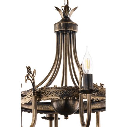 Jupiter 225 - KO 8 - Candelabru KORONA suspendat pe lanț, 8xE14/40W/230V