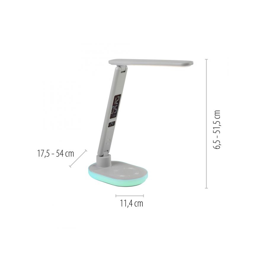 JUST LIGHT. 11018-16 - Lampă de masă LED RGBW tactilă, reglabilă, cu încărcare wireless TINA LED/4W/230V, albă
