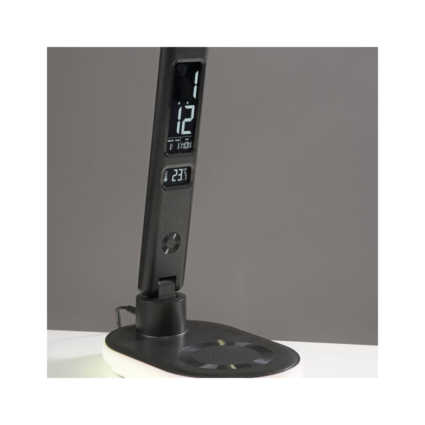 JUST LIGHT. 11018-18 - Lampă de masă tactilă LED RGBW, reglabilă, cu încărcare wireless TINA LED/4W/230V, neagră