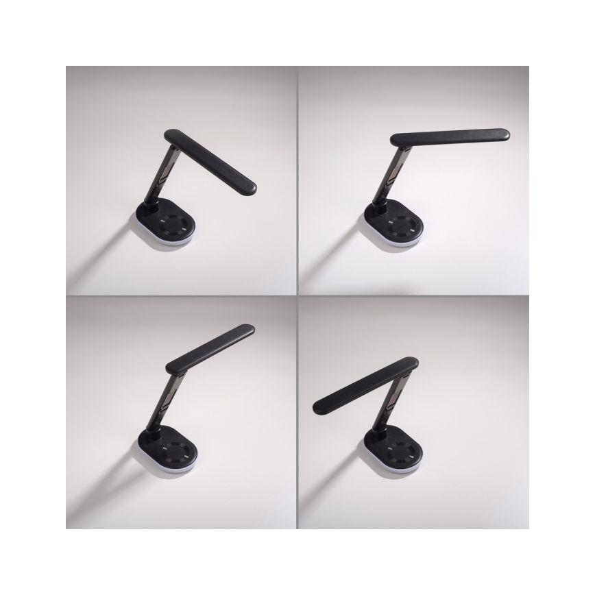 JUST LIGHT. 11018-18 - Lampă de masă tactilă LED RGBW, reglabilă, cu încărcare wireless TINA LED/4W/230V, neagră