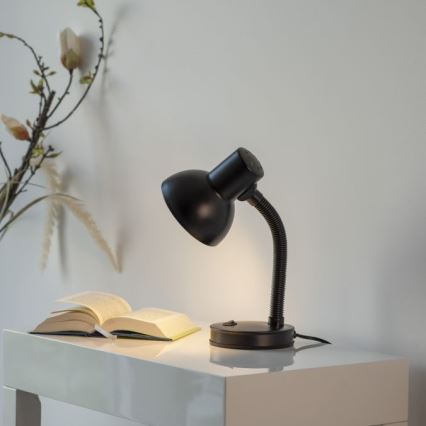 JUST LIGHT. 11080-18 - Lampă de birou flexibilă FLEXI 1xE27/25W/230V, neagră