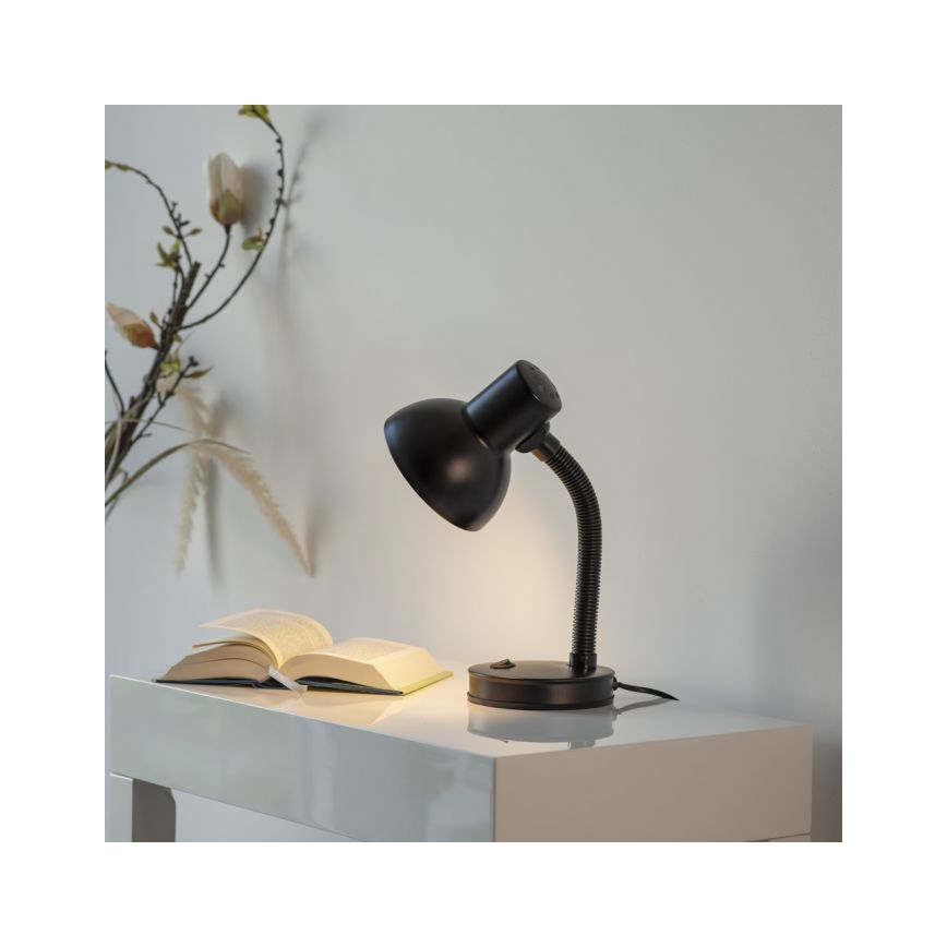 JUST LIGHT. 11080-18 - Lampă de birou flexibilă FLEXI 1xE27/25W/230V, neagră