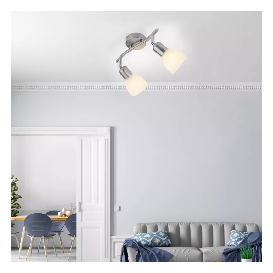 JUST LIGHT. 11952-55 - Spot de tavan KARO 2xE14/40W/230V crom mat