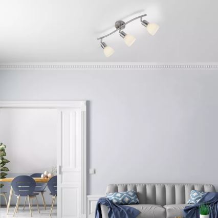 JUST LIGHT. 11953-55 - Spot KARO, 3x E14, 3x40W, 230V, crom mat