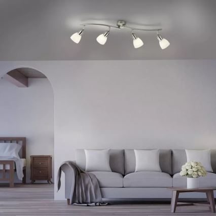 JUST LIGHT. 11954-55 - Plafonieră spot KARO 4xE14/40W/230V crom mat