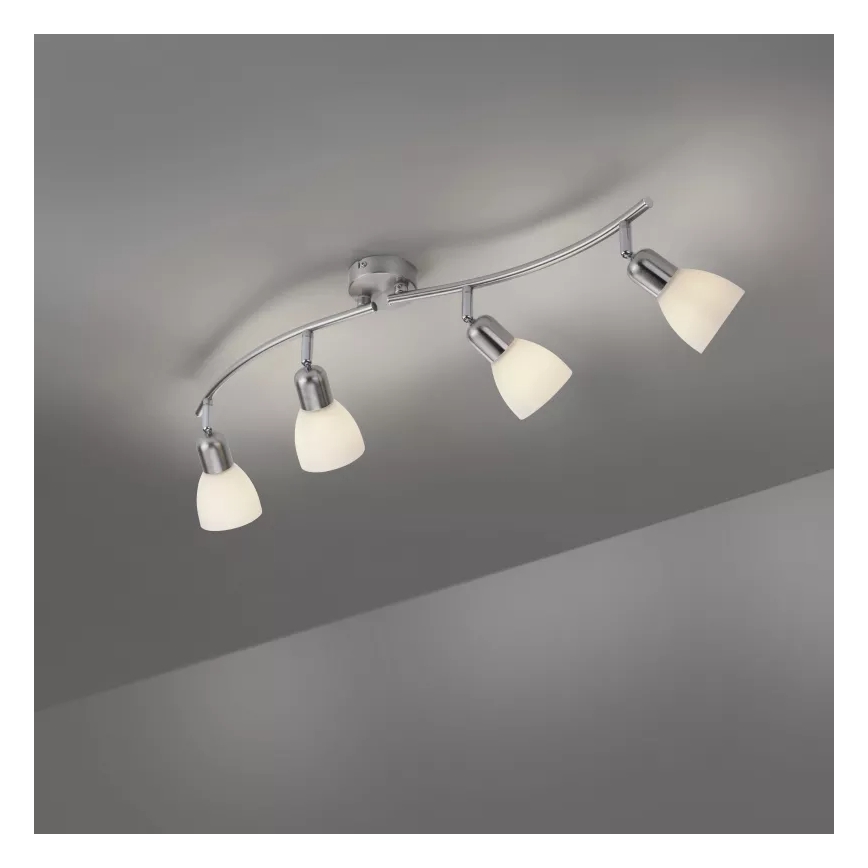 JUST LIGHT. 11954-55 - Plafonieră spot KARO 4xE14/40W/230V crom mat