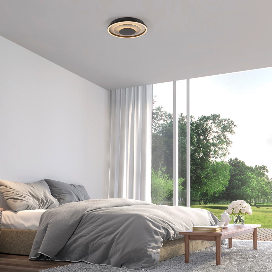 JUST LIGHT. 14409-21 - Plafonieră LED GLITTY LED/22W/230V Ø 40 cm neagră