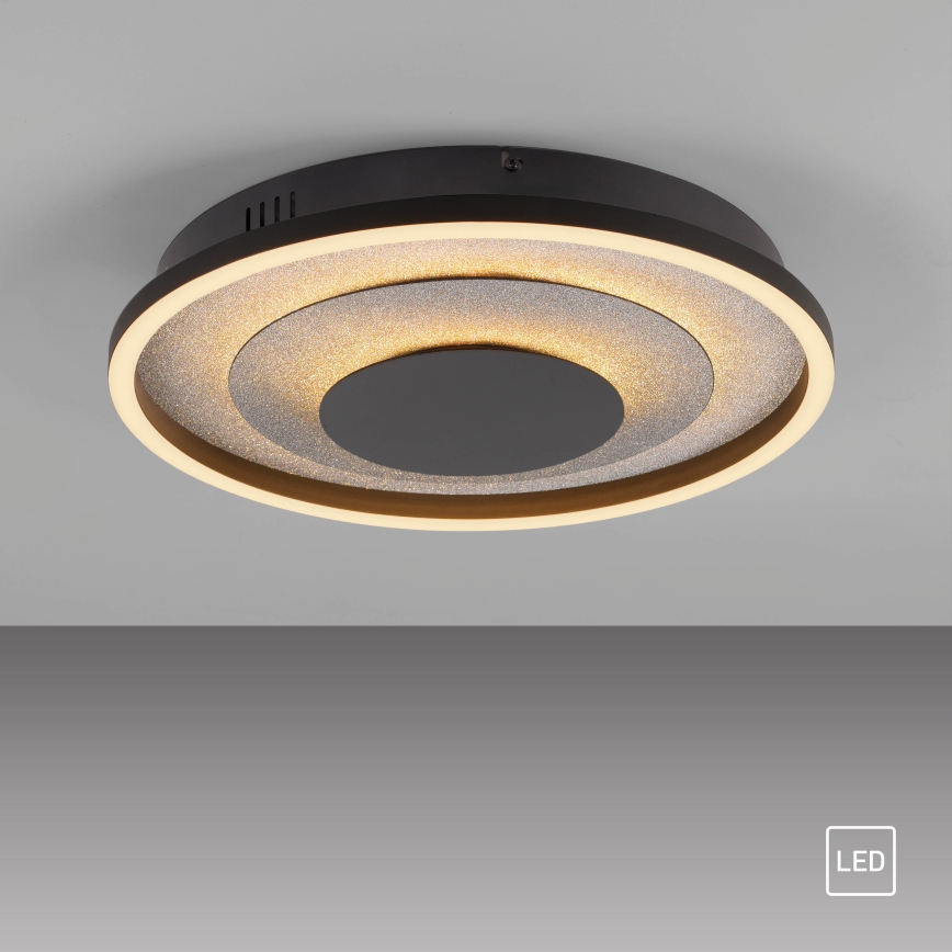 JUST LIGHT. 14409-21 - Plafonieră LED GLITTY LED/22W/230V Ø 40 cm neagră