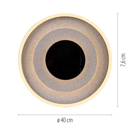 JUST LIGHT. 14409-21 - Plafonieră LED GLITTY LED/22W/230V Ø 40 cm neagră