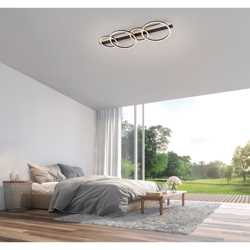 JUST LIGHT. 14426-21 - Plafonieră LED CICHIO LED/37W/230V + LED/9,5W 30x86 cm neagră