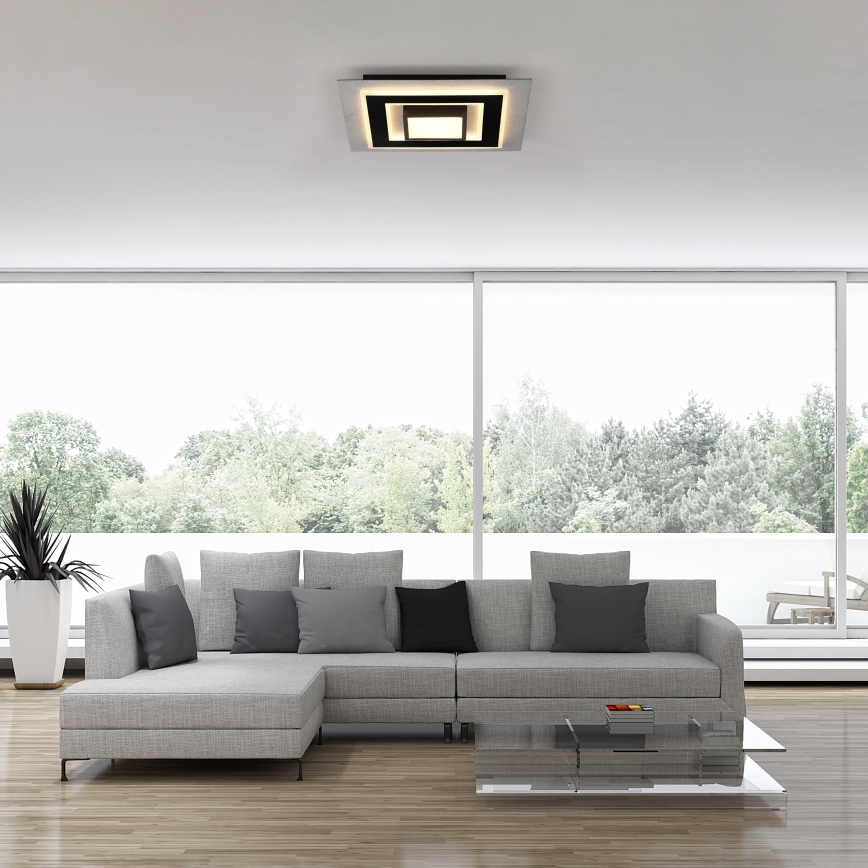 JUST LIGHT. 14439-21 - Plafonieră LED CICHIO LED/18,5W/230V + LED/9W 40x40 cm negru