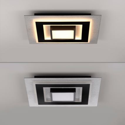 JUST LIGHT. 14439-21 - Plafonieră LED CICHIO LED/18,5W/230V + LED/9W 40x40 cm negru