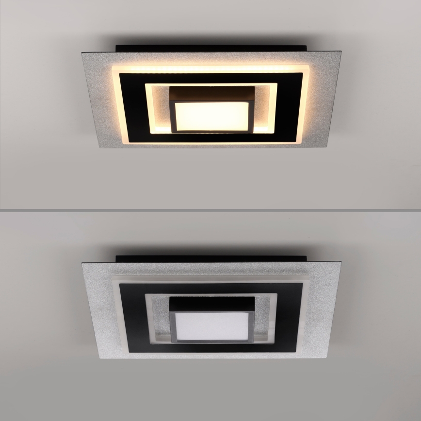 JUST LIGHT. 14439-21 - Plafonieră LED CICHIO LED/18,5W/230V + LED/9W 40x40 cm negru