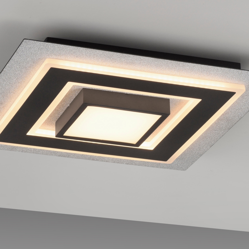 JUST LIGHT. 14439-21 - Plafonieră LED CICHIO LED/18,5W/230V + LED/9W 40x40 cm negru