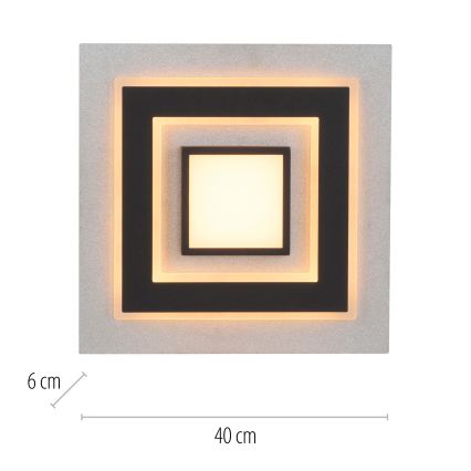 JUST LIGHT. 14439-21 - Plafonieră LED CICHIO LED/18,5W/230V + LED/9W 40x40 cm negru