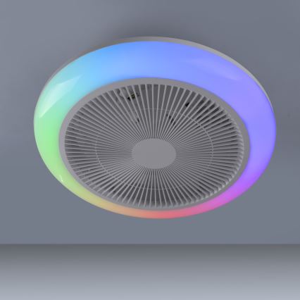 JUST LIGHT. 14623-16 - Ventilator de tavan cu lumină LED RGBW dimabil BRENDA LED/22W/230V 3000-6000K Ø 46 cm alb + telecomandă