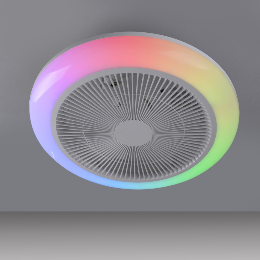 JUST LIGHT. 14623-16 - Ventilator de tavan cu lumină LED RGBW dimabil BRENDA LED/22W/230V 3000-6000K Ø 46 cm alb + telecomandă