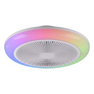 JUST LIGHT. 14623-16 - Ventilator de tavan cu lumină LED RGBW dimabil BRENDA LED/22W/230V 3000-6000K Ø 46 cm alb + telecomandă
