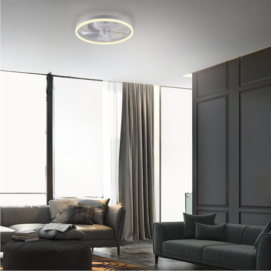JUST LIGHT. 14624-16 - Ventilator de tavan LED dimabil cu lumină RITA LED/22W/230V 3000-6000K Ø 50 cm alb + telecomandă