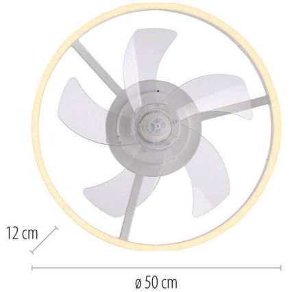 JUST LIGHT. 14624-16 - Ventilator de tavan LED dimabil cu lumină RITA LED/22W/230V 3000-6000K Ø 50 cm alb + telecomandă