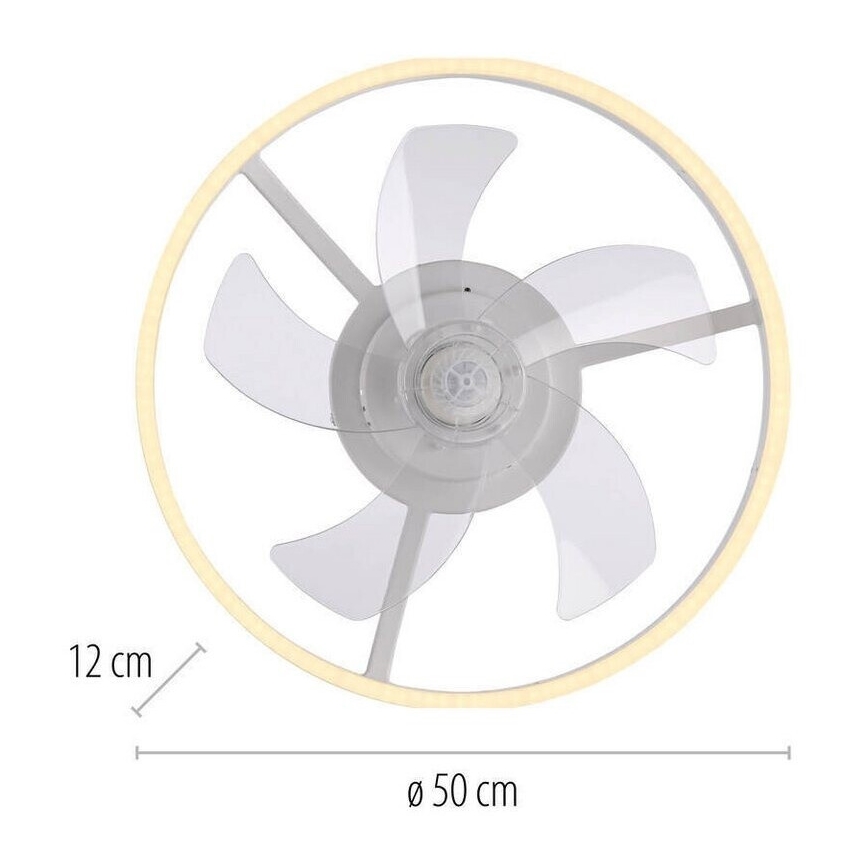 JUST LIGHT. 14624-16 - Ventilator de tavan LED dimabil cu lumină RITA LED/22W/230V 3000-6000K Ø 50 cm alb + telecomandă