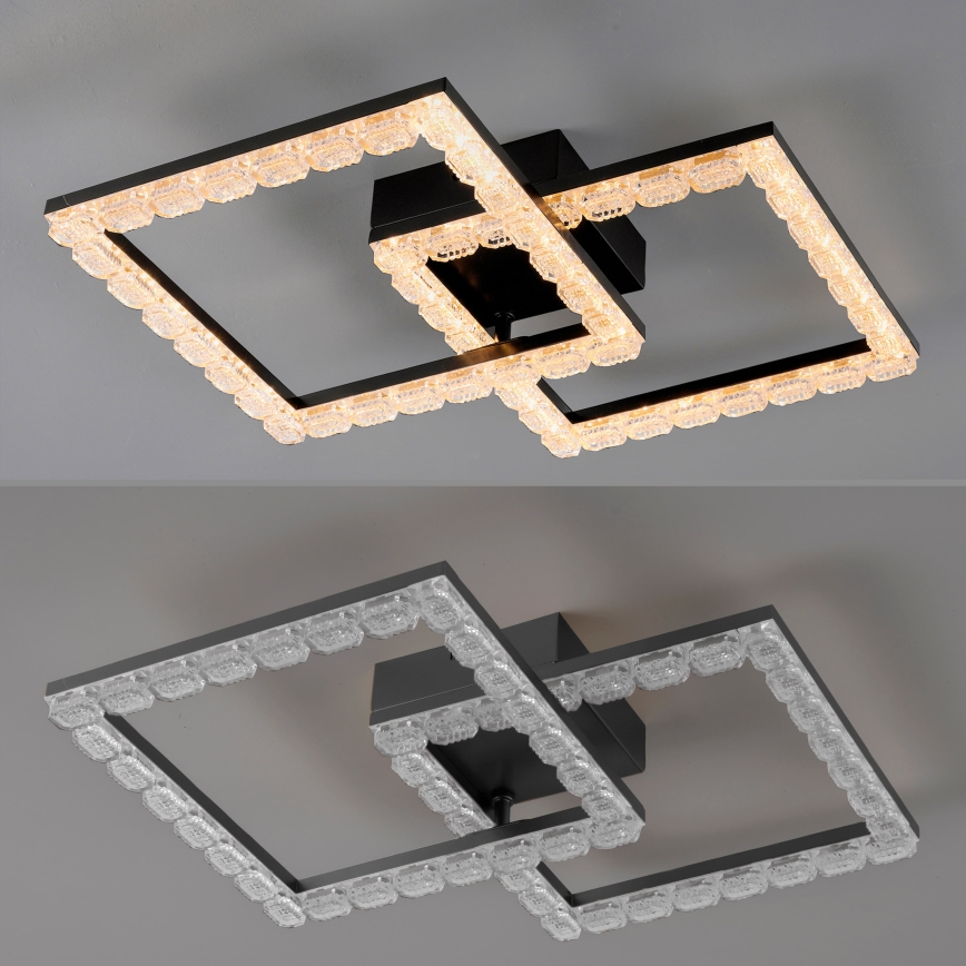 JUST LIGHT. 14732-18 - Plafonieră LED GLITRA LED/17,5W/230V 37,6x37,6 cm neagră