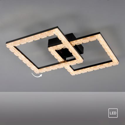 JUST LIGHT. 14732-18 - Plafonieră LED GLITRA LED/17,5W/230V 37,6x37,6 cm neagră