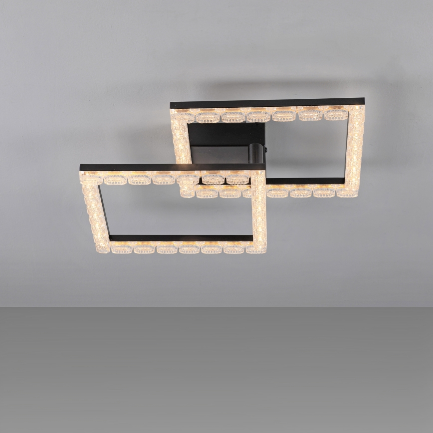 JUST LIGHT. 14732-18 - Plafonieră LED GLITRA LED/17,5W/230V 37,6x37,6 cm neagră