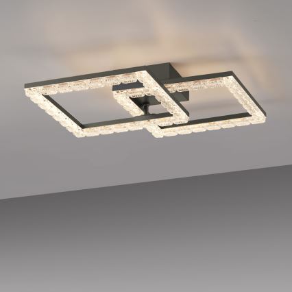 JUST LIGHT. 14732-18 - Plafonieră LED GLITRA LED/17,5W/230V 37,6x37,6 cm neagră
