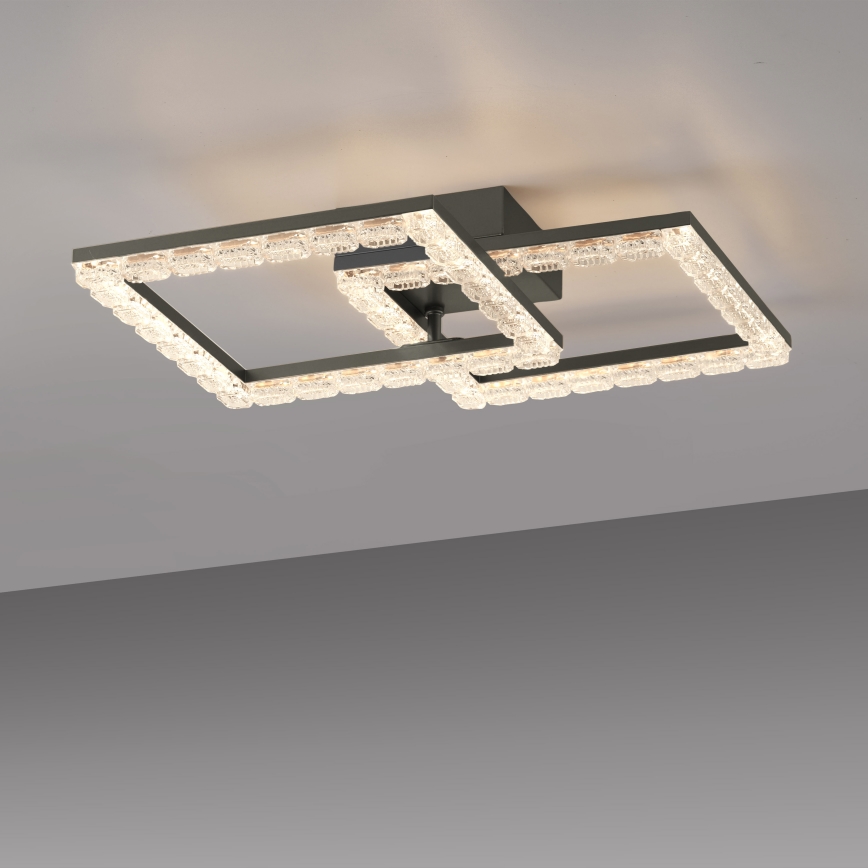 JUST LIGHT. 14732-18 - Plafonieră LED GLITRA LED/17,5W/230V 37,6x37,6 cm neagră