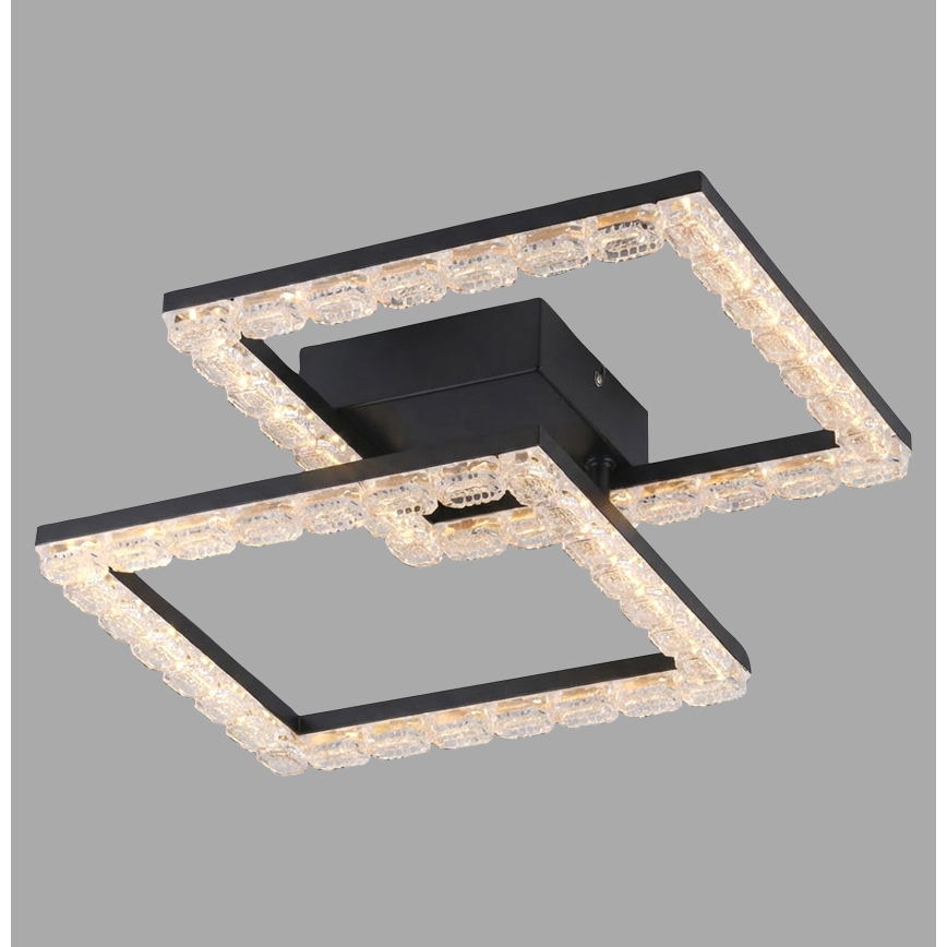 JUST LIGHT. 14732-18 - Plafonieră LED GLITRA LED/17,5W/230V 37,6x37,6 cm neagră
