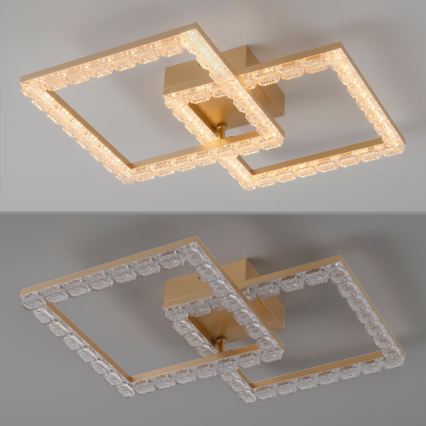 JUST LIGHT. 14732-60 - Plafonieră LED GLITRA LED/17,5W/230V 37,6x37,6 cm aurie