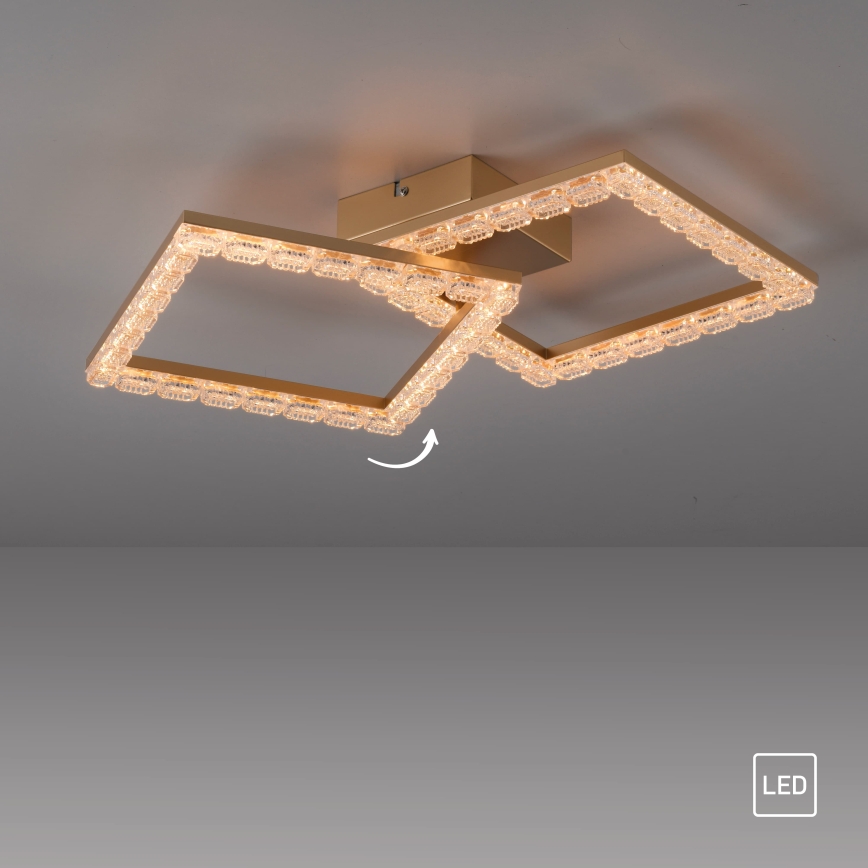 JUST LIGHT. 14732-60 - Plafonieră LED GLITRA LED/17,5W/230V 37,6x37,6 cm aurie