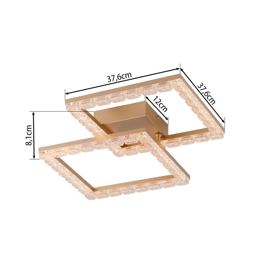 JUST LIGHT. 14732-60 - Plafonieră LED GLITRA LED/17,5W/230V 37,6x37,6 cm aurie