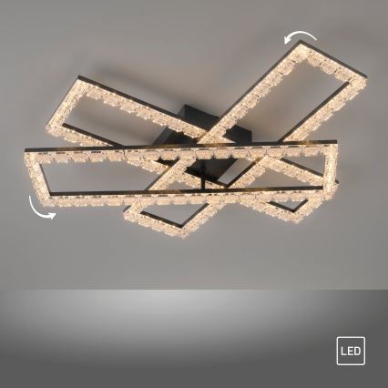 JUST LIGHT. 14733-18 - Plafonieră LED GLITRA LED/35W/230V 57x72 cm neagră