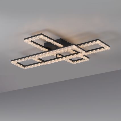 JUST LIGHT. 14733-18 - Plafonieră LED GLITRA LED/35W/230V 57x72 cm neagră
