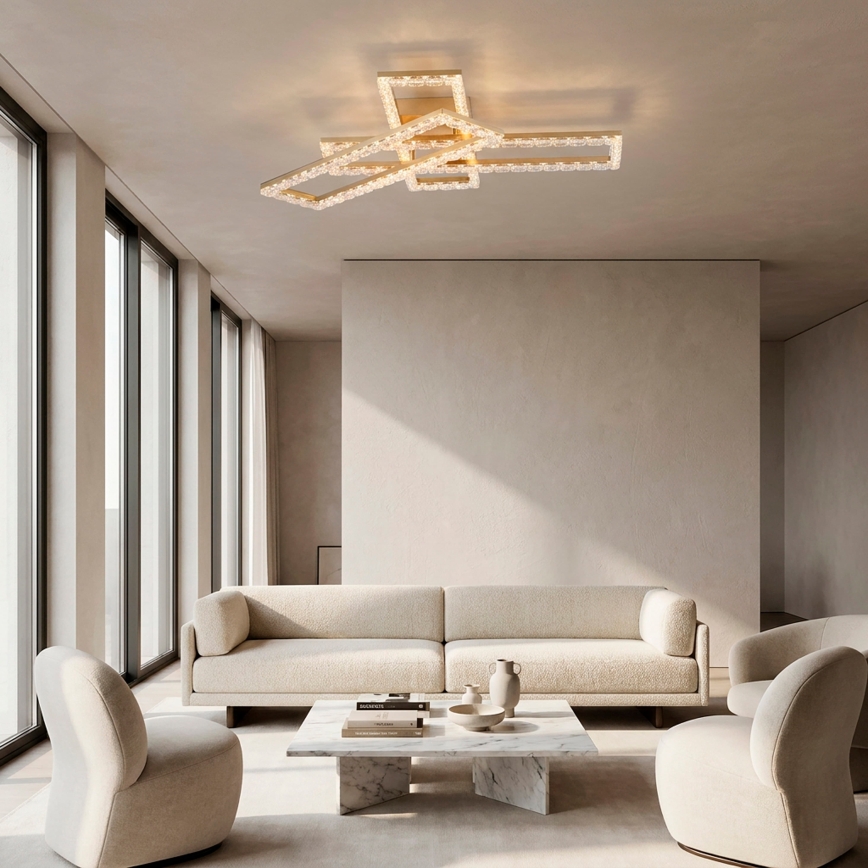 JUST LIGHT. 14733-60 - Plafonieră LED GLITRA LED/35W/230V 57,25x72,05 cm aurie