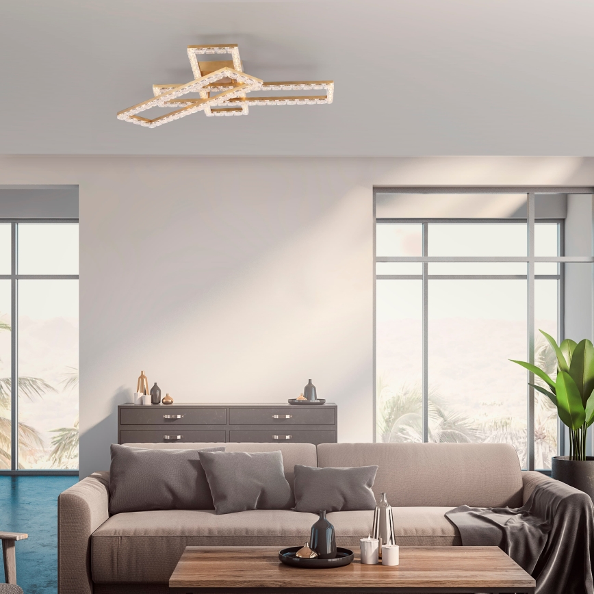 JUST LIGHT. 14733-60 - Plafonieră LED GLITRA LED/35W/230V 57,25x72,05 cm aurie