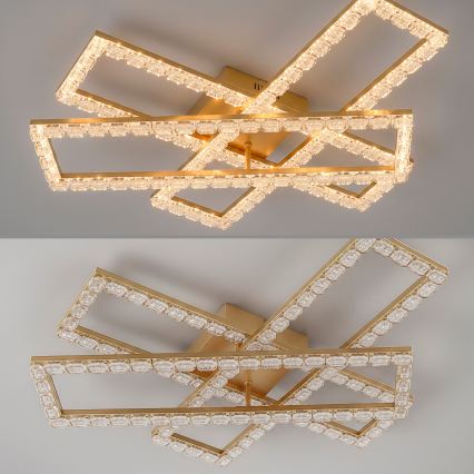 JUST LIGHT. 14733-60 - Plafonieră LED GLITRA LED/35W/230V 57,25x72,05 cm aurie