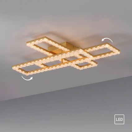 JUST LIGHT. 14733-60 - Plafonieră LED GLITRA LED/35W/230V 57,25x72,05 cm aurie