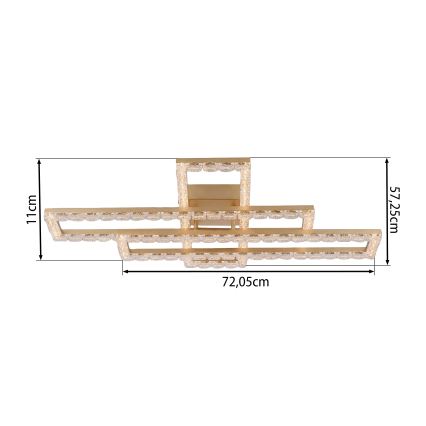 JUST LIGHT. 14733-60 - Plafonieră LED GLITRA LED/35W/230V 57,25x72,05 cm aurie