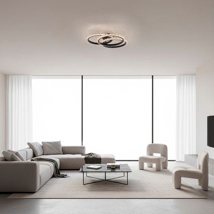 JUST LIGHT. 14734-18 - Plafonieră LED GLITRA LED/37W/230V, Ø 50 cm, neagră