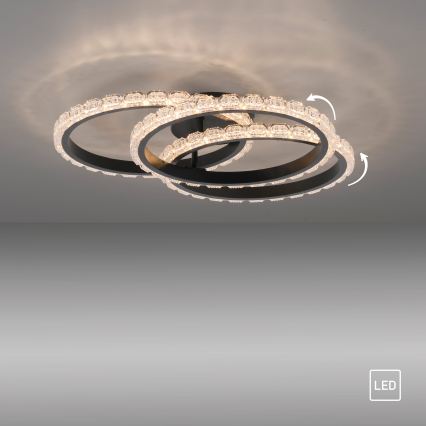 JUST LIGHT. 14734-18 - Plafonieră LED GLITRA LED/37W/230V, Ø 50 cm, neagră