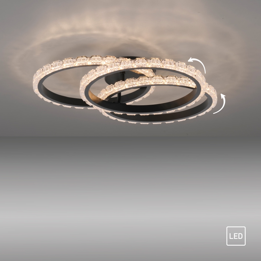 JUST LIGHT. 14734-18 - Plafonieră LED GLITRA LED/37W/230V, Ø 50 cm, neagră