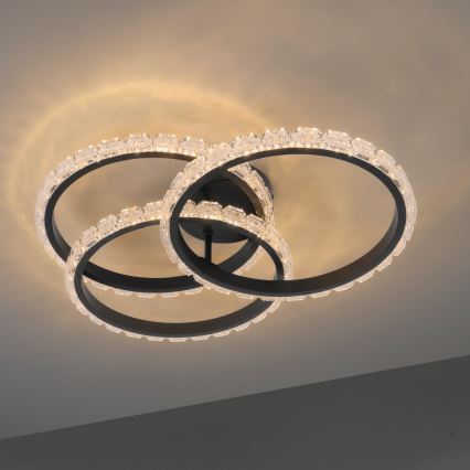 JUST LIGHT. 14734-18 - Plafonieră LED GLITRA LED/37W/230V, Ø 50 cm, neagră