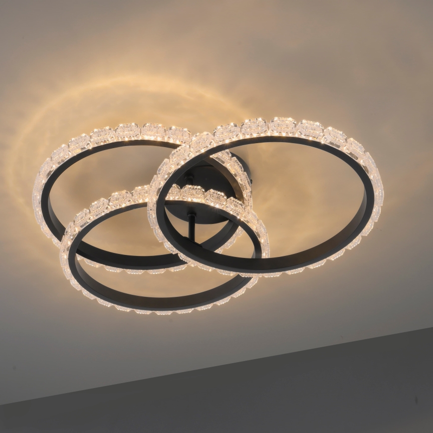 JUST LIGHT. 14734-18 - Plafonieră LED GLITRA LED/37W/230V, Ø 50 cm, neagră