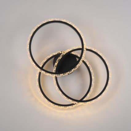 JUST LIGHT. 14734-18 - Plafonieră LED GLITRA LED/37W/230V, Ø 50 cm, neagră