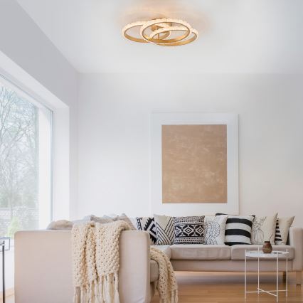 JUST LIGHT. 14734-60 - Lampă de tavan LED GLITRA LED/37W/230V Ø 50 cm, aurie