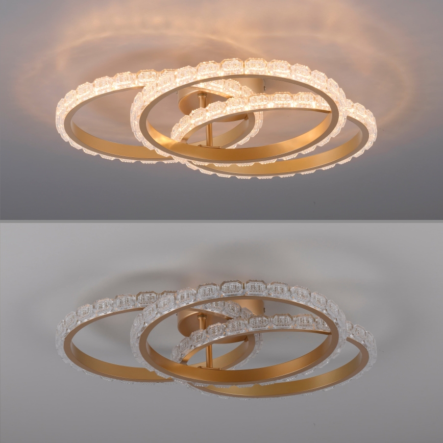 JUST LIGHT. 14734-60 - Lampă de tavan LED GLITRA LED/37W/230V Ø 50 cm, aurie